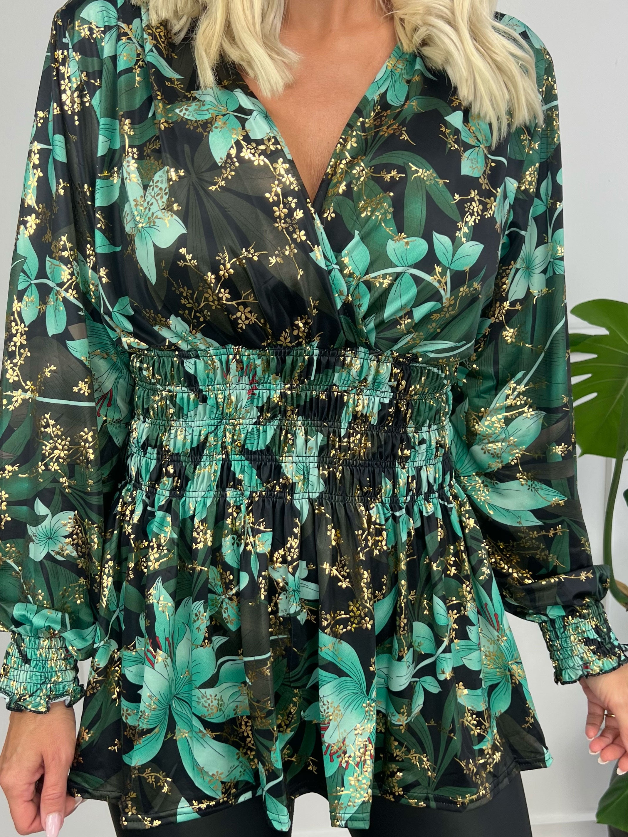 Pams Shirt L/S - Elastisk blus i skrynkelfritt tyg med långa ärmar